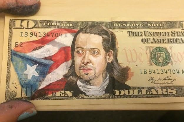 625x415 An Artist Painted Lin Manuel Miranda's Hamilton Over A Ten - Dollar Bill Painting