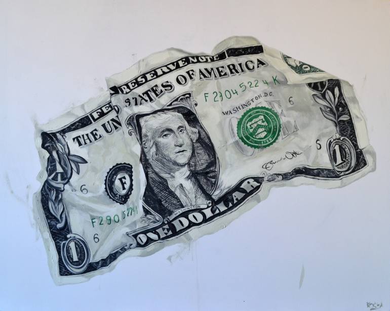 770x615 Saatchi Art One Dollar Painting By Dejan Bozinovski - Dollar Painting