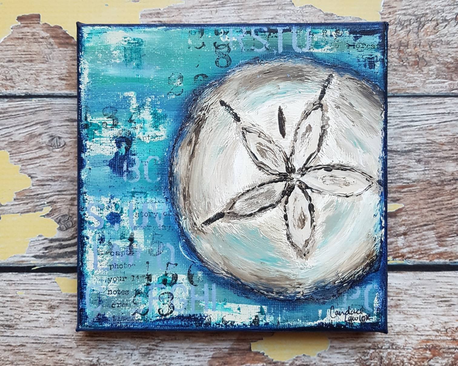 1512x1210 Seashell Canvas Art Sand Dollar Painting Ocean Art Beach - Dollar Painting