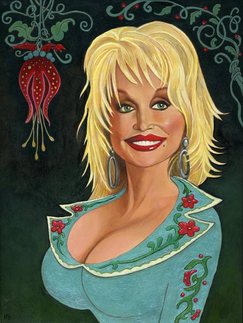 489x650 Portrait Of Dolly Parton By 14 Fourteen - Dolly Painting