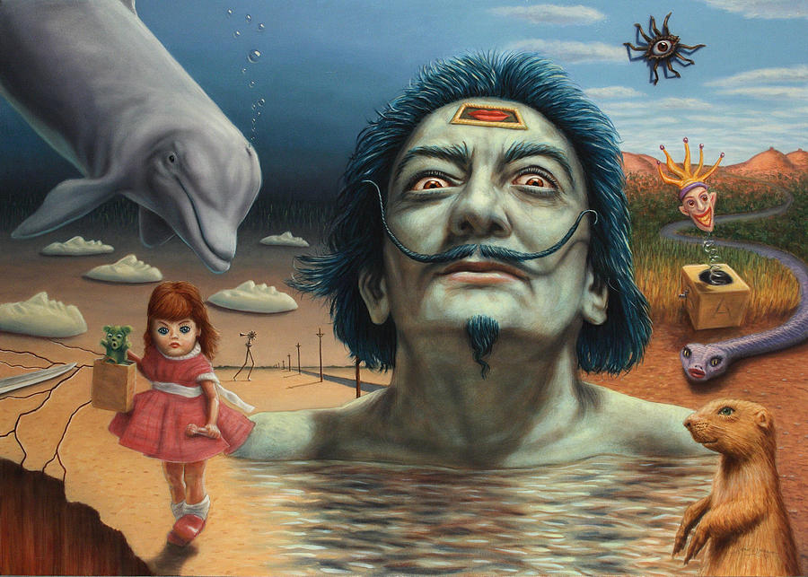 900x643 Dolly In Dali Land Painting By James W Johnson - Dolly Painting