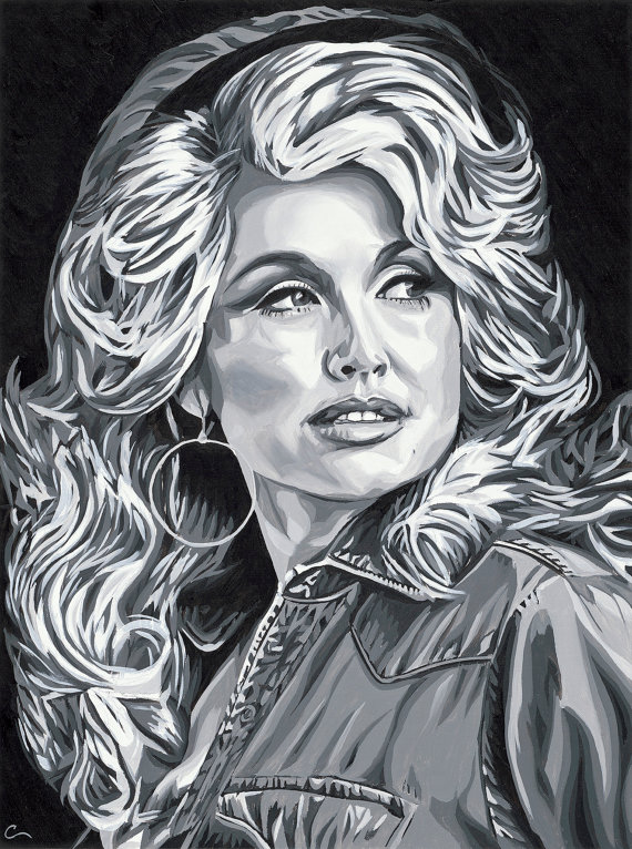 570x766 Dolly Parton Original Painting Print 12 X 18 - Dolly Parton Painting