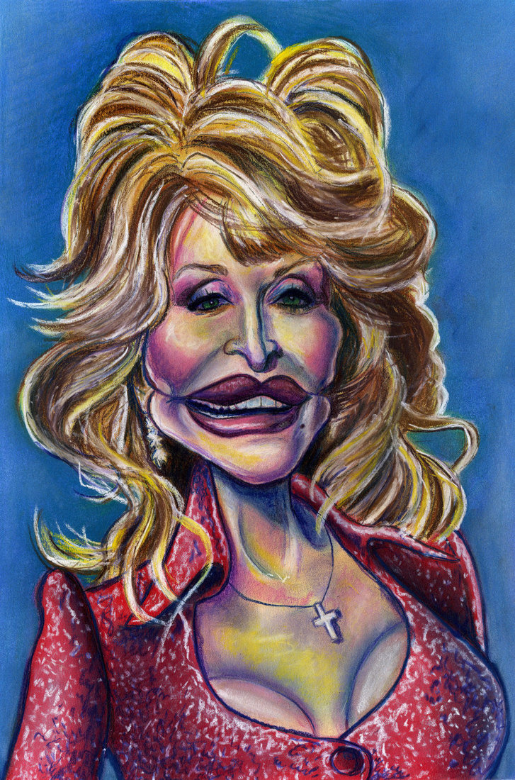 727x1100 Dolly Parton By Caricature80 - Dolly Parton Painting
