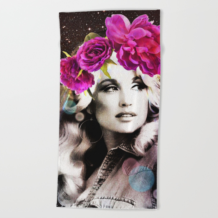 700x700 Holy Dolly (Dolly Parton) Beach Towel By Kikicastel Society6 - Dolly Parton Painting