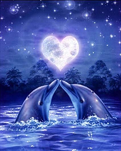 425x531 Runfar Dolphin Pattern Diy 5d Diamond Embroidery - Dolphin Painting