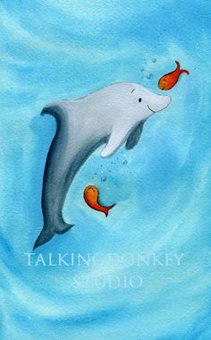 236x380 Dolphin Painting, Children's Wall Art Print, D Is For Dolphin - Dolphin Painting For Kids