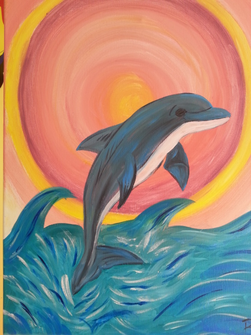500x667 Kids Summer Art - Dolphin Painting For Kids