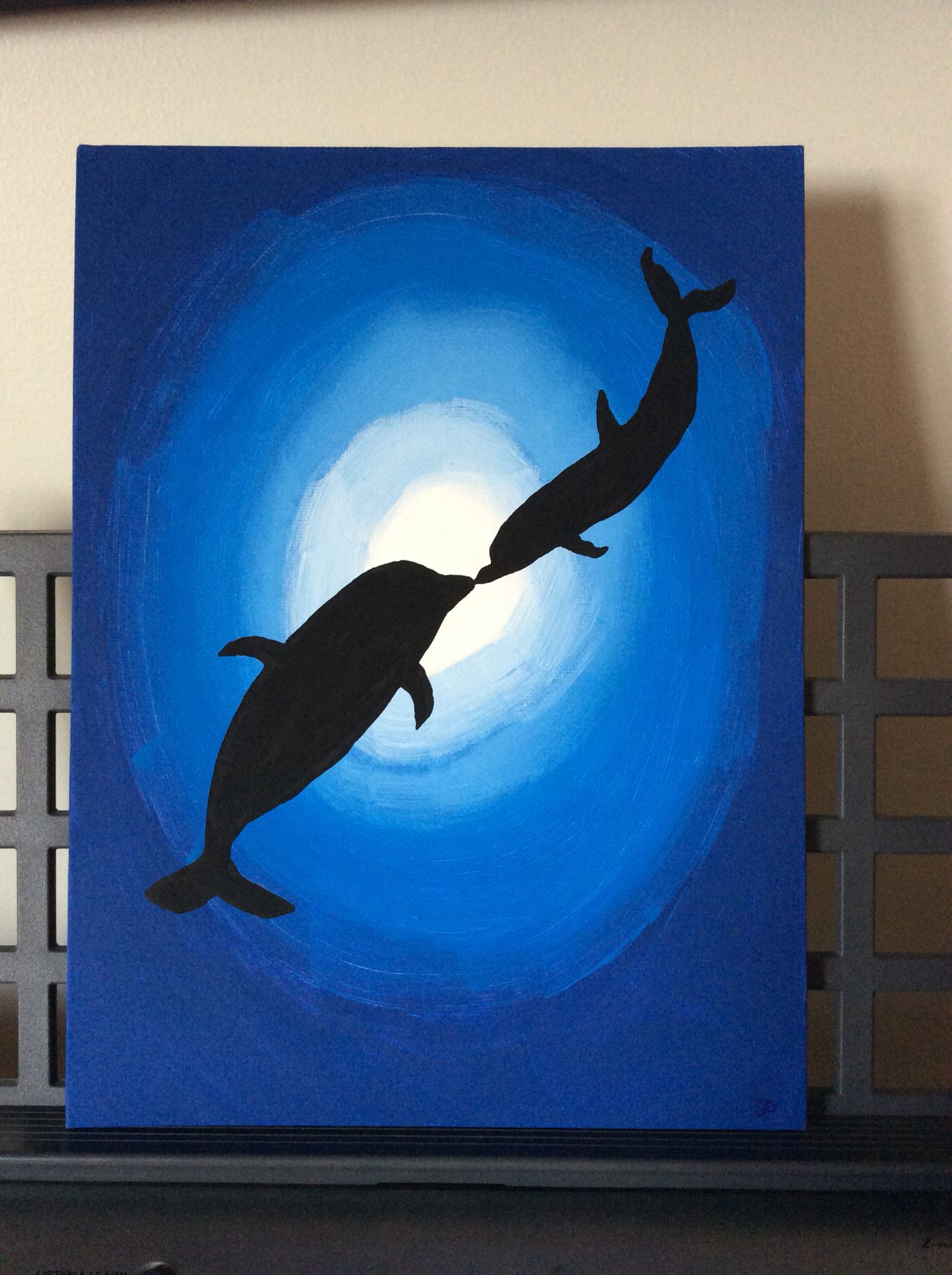 1530x2048 En El Mar Todo Es Azul Arte Y Stilo Acrylic - Dolphin Painting For Kids