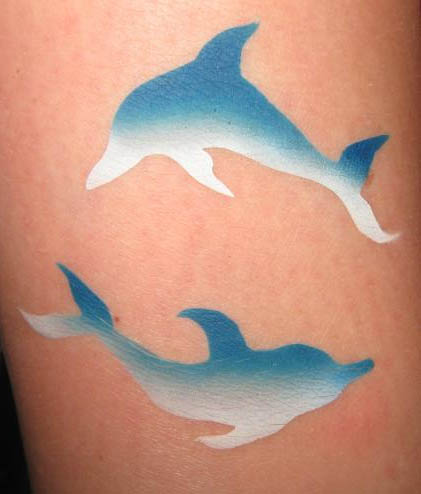 421x494 Face Painter Long Island, Face Painter, Airbrush, Face Painting - Dolphin Painting For Kids