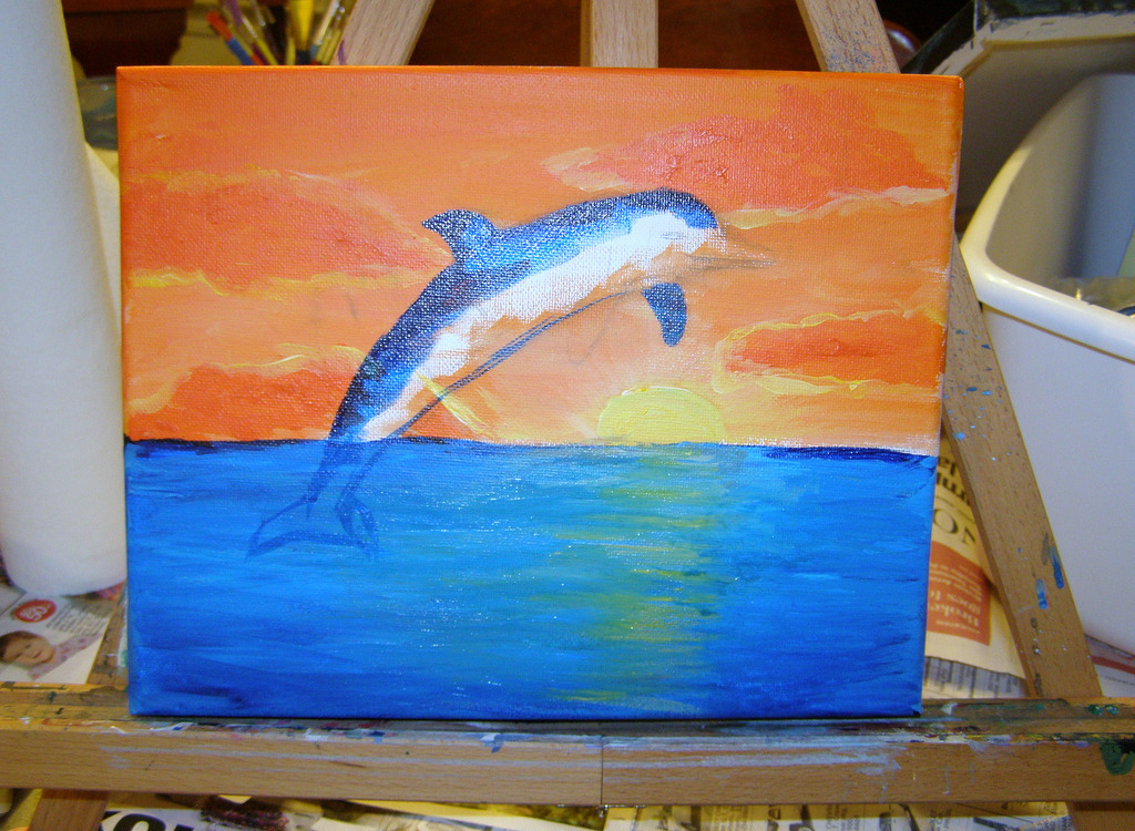 Dolphin Painting For Kids at PaintingValley.com | Explore collection of ...