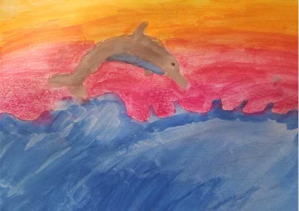 610x430 Kids Dolphin Art Gallery - Dolphin Painting For Kids