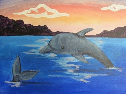 500x372 Kids Painting - Dolphin Painting For Kids