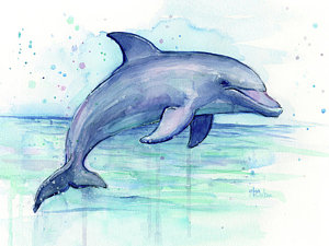 300x225 Kids Paintings Fine Art America - Dolphin Painting For Kids