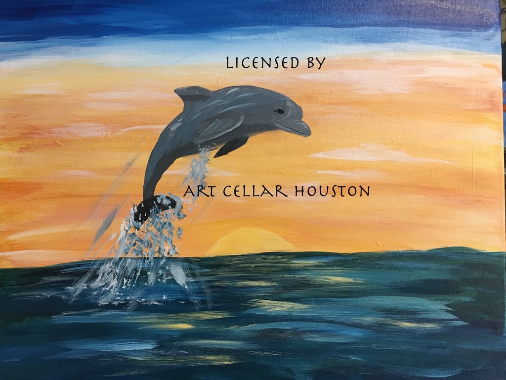 1024x768 Sat, May 26th, 11a 2p Private Houston Kids Paint - Dolphin Painting For Kids