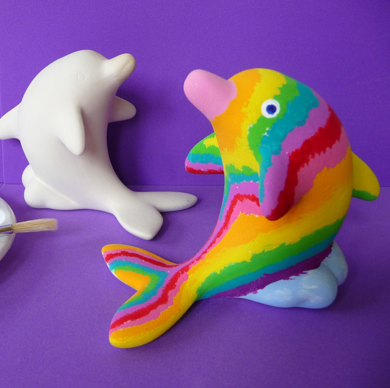 803x800 Children's Pottery Painting Dolphin - Dolphin Painting For Kids