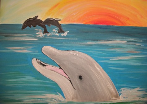 475x335 Dolphin - Dolphin Painting For Kids
