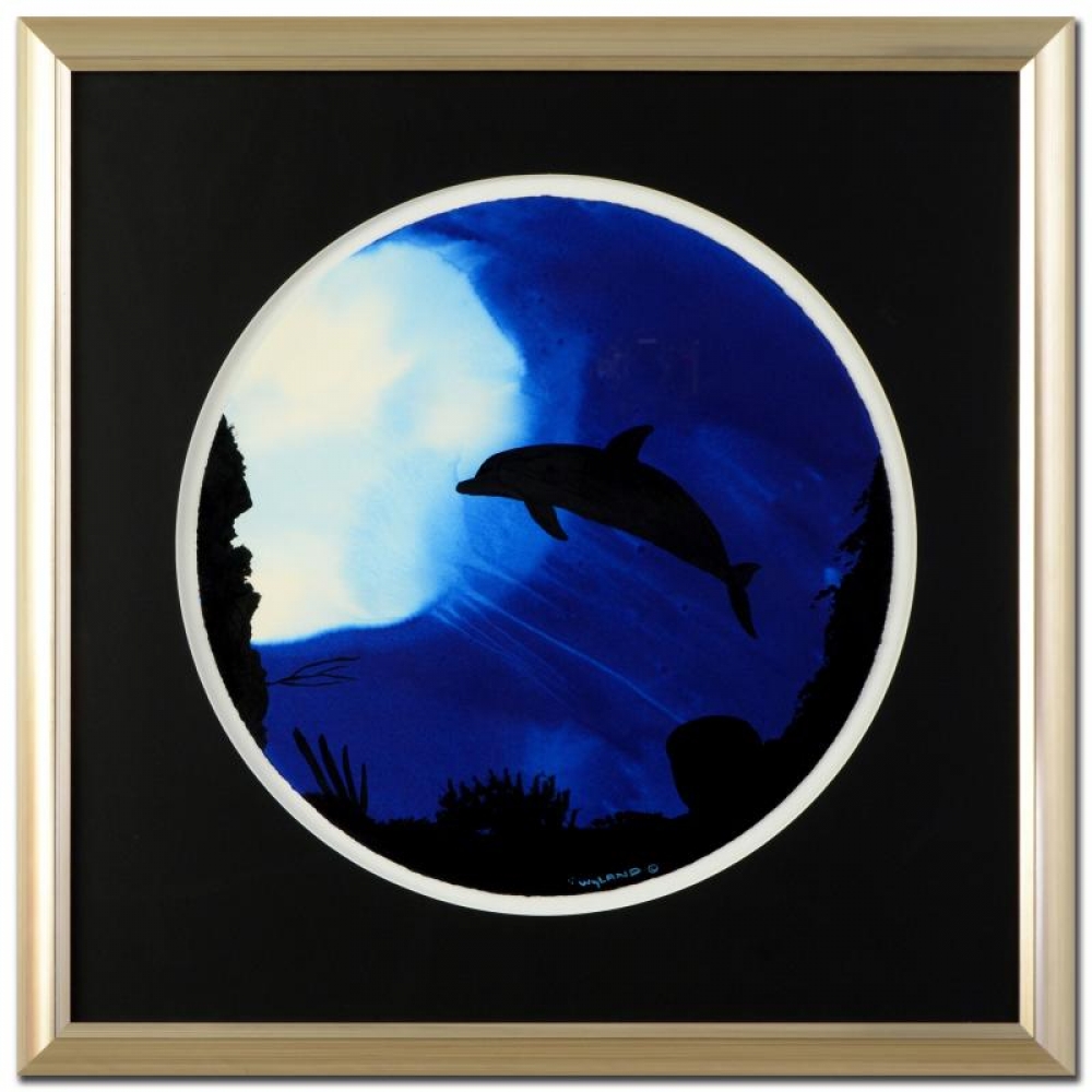 1000x1000 Online Sports Memorabilia Auction Pristine Auction - Dolphin Silhouette Painting