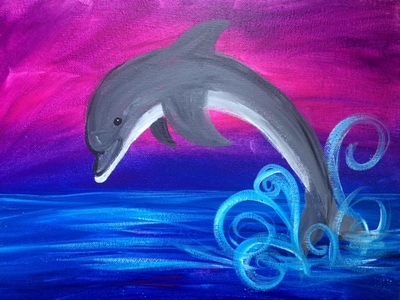 400x300 Painting Choices - Dolphin Silhouette Painting
