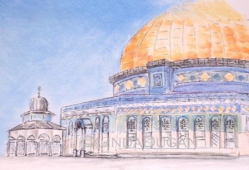 504x344 Dome Of The Rock (Linda Dugan) - Dome Of The Rock Painting
