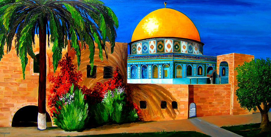 900x455 Mosque - Dome Of The Rock Painting