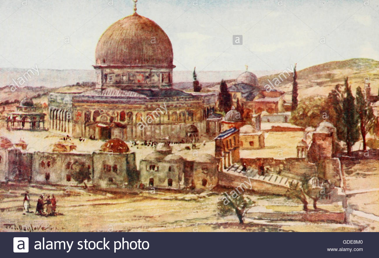1300x885 The Dome Of The Rock - Dome Of The Rock Painting