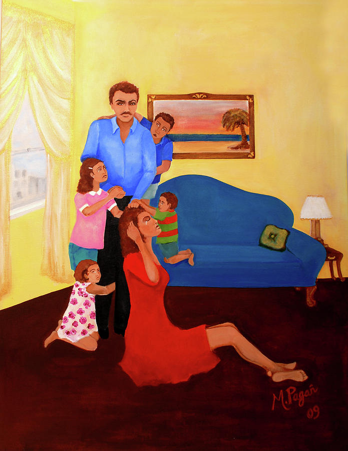695x900 Domestic Violence Painting By Maribel Pagan - Domestic Violence Painting
