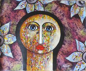 300x249 Original Caribbean Art, Dominican Republic Painting Woman Canvas - Dominican Painting