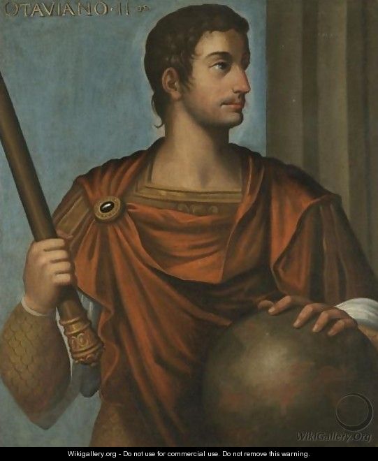 541x660 Portrait Of The Emperor Augustus, Half Length, Holding A Baton - Domitian Painting