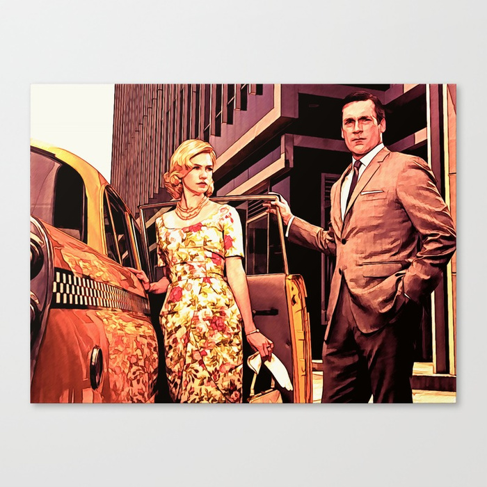 700x700 Betty Amp Don Draper From Mad Men - Don Draper Painting