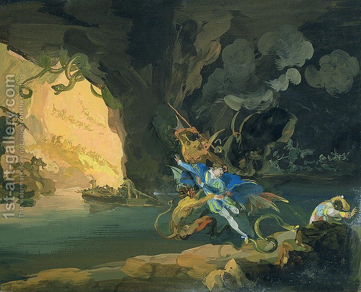 741x600 Don Juan In Hell Giuseppe Bernardino Bison Reproduction 1st Art - Don Juan Painting