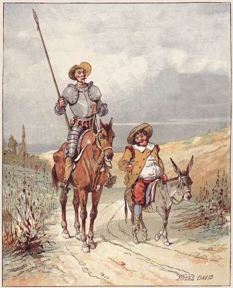 460x569 Filedon Quixote And Sancho Panza By Jules David.png - Don Quixote And Sancho Panza Painting