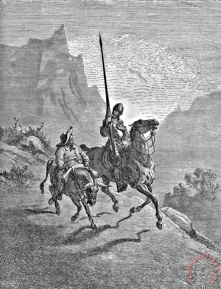 736x960 Gustave Dore Don Quixote And Sancho Panza Illustration Painting - Don Quixote And Sancho Panza Painting
