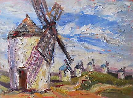 432x320 Niki Gulley Painting And Photographing Don Quixote's Windmills - Don Quixote Painting