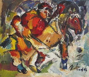 300x257 Rider. Don Quixote Painting By Ivan Filichev - Don Quixote Painting