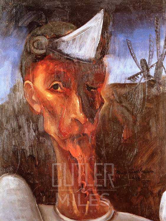 563x751 Don Quixote And The Windmills By Felix Nussbaum Art Reproduction - Don Quixote Windmill Painting