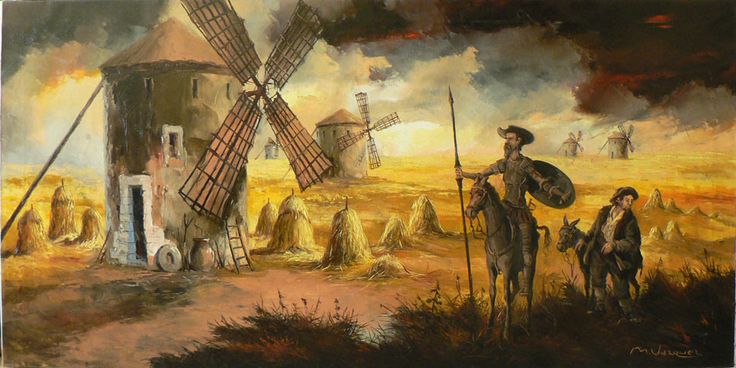 736x368 19 Best Portada Don Quijote Images On Don Quixote - Don Quixote Windmill Painting