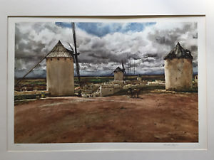 300x225 Franklin Mint Watercolor Windmills Of Don Quixote By Donald - Don Quixote Windmill Painting