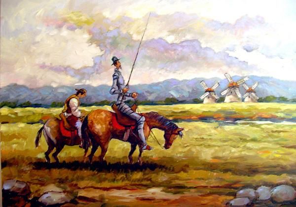 600x420 Acuarela El Quijote Windmill - Don Quixote Windmill Painting