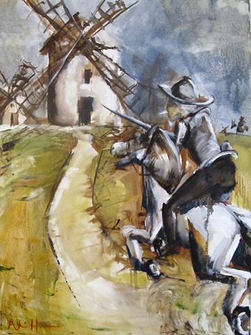 360x480 Alice Houston Miles - Don Quixote Windmill Painting