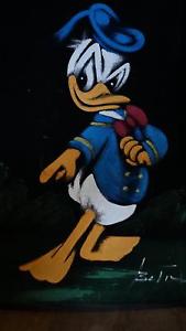 169x300 Vintage Donald Duck Black Velvet Painting Original 18 X 12 Retro - Donald Duck Painting