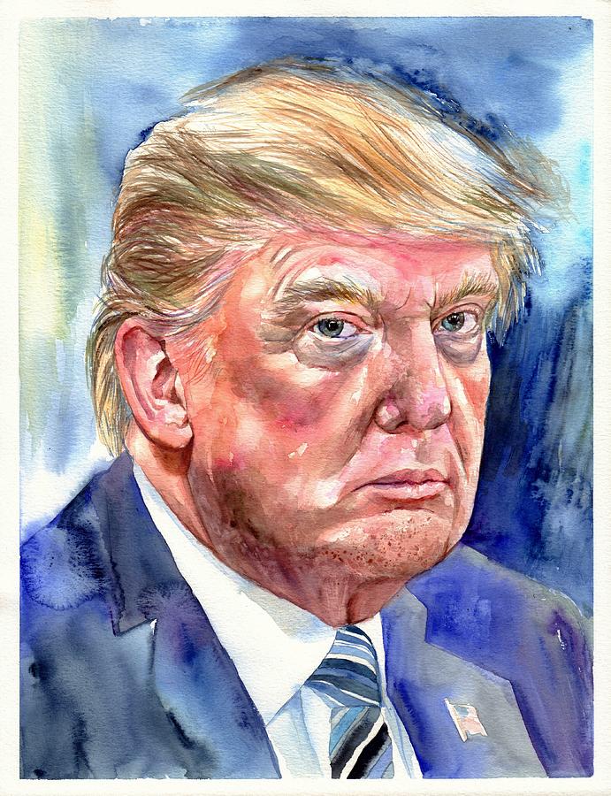 691x900 President Donald Trump Painting By Suzann's Art - Donald Painting