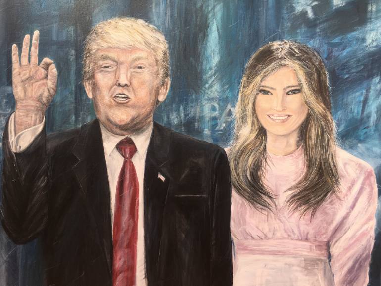 770x578 Saatchi Art Donald Trump And The First Lady Painting By Caroline - ...
