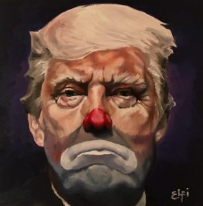 296x300 Brilliant Paintings Of World Leaders As Clowns - Donald Trump Clown Painting