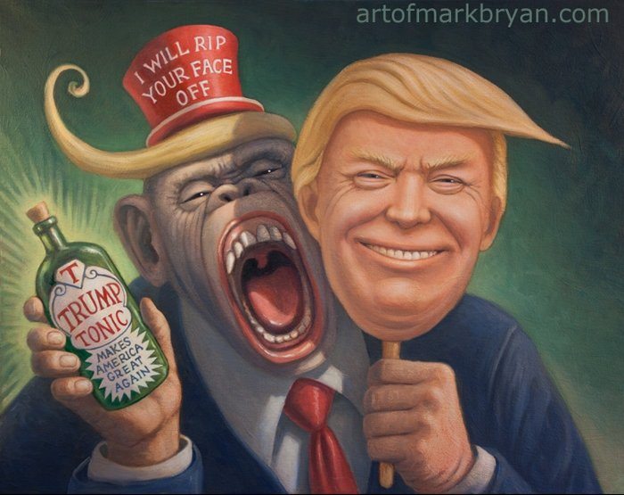 700x555 Politics, Paintings, Art Of Mark Bryan - Donald Trump Oil Painting