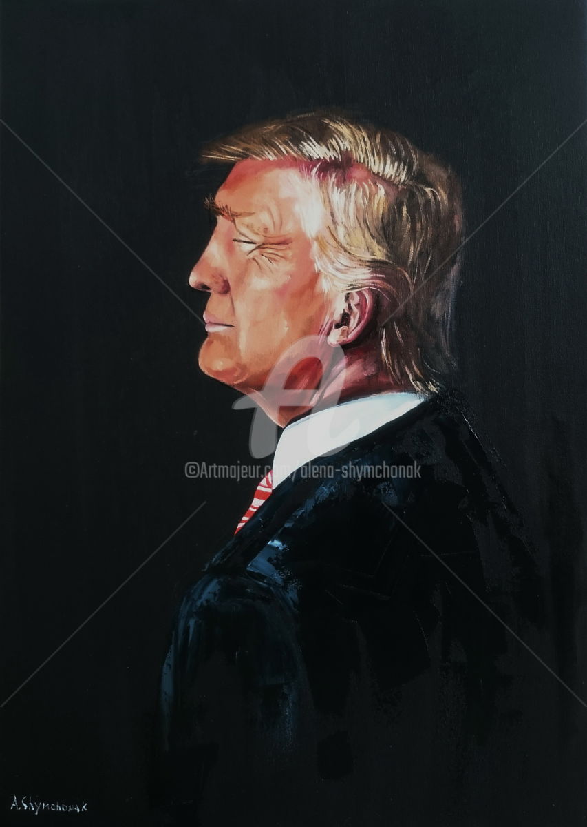 853x1200 Donald Original Oil Painting (Alena Shymchonak) - Donald Trump Oil Painting
