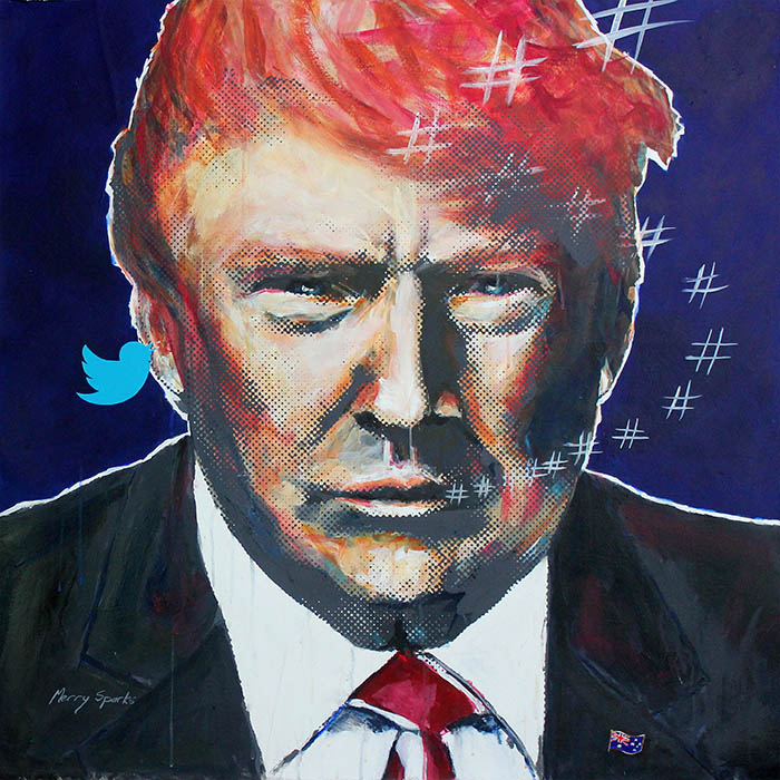 700x700 It's Showtime! No 2 President Donald Trump Merry Sparks - Donald Trump Painting
