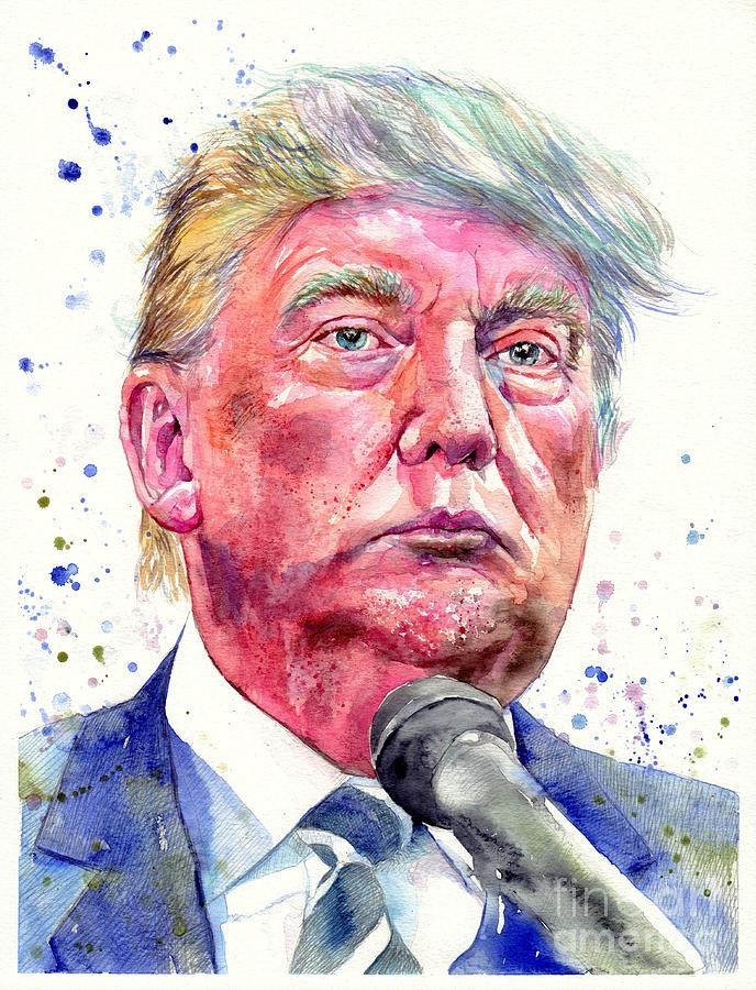 688x900 President Donald Trump Painting By Suzann's Art - Donald Trump Painting