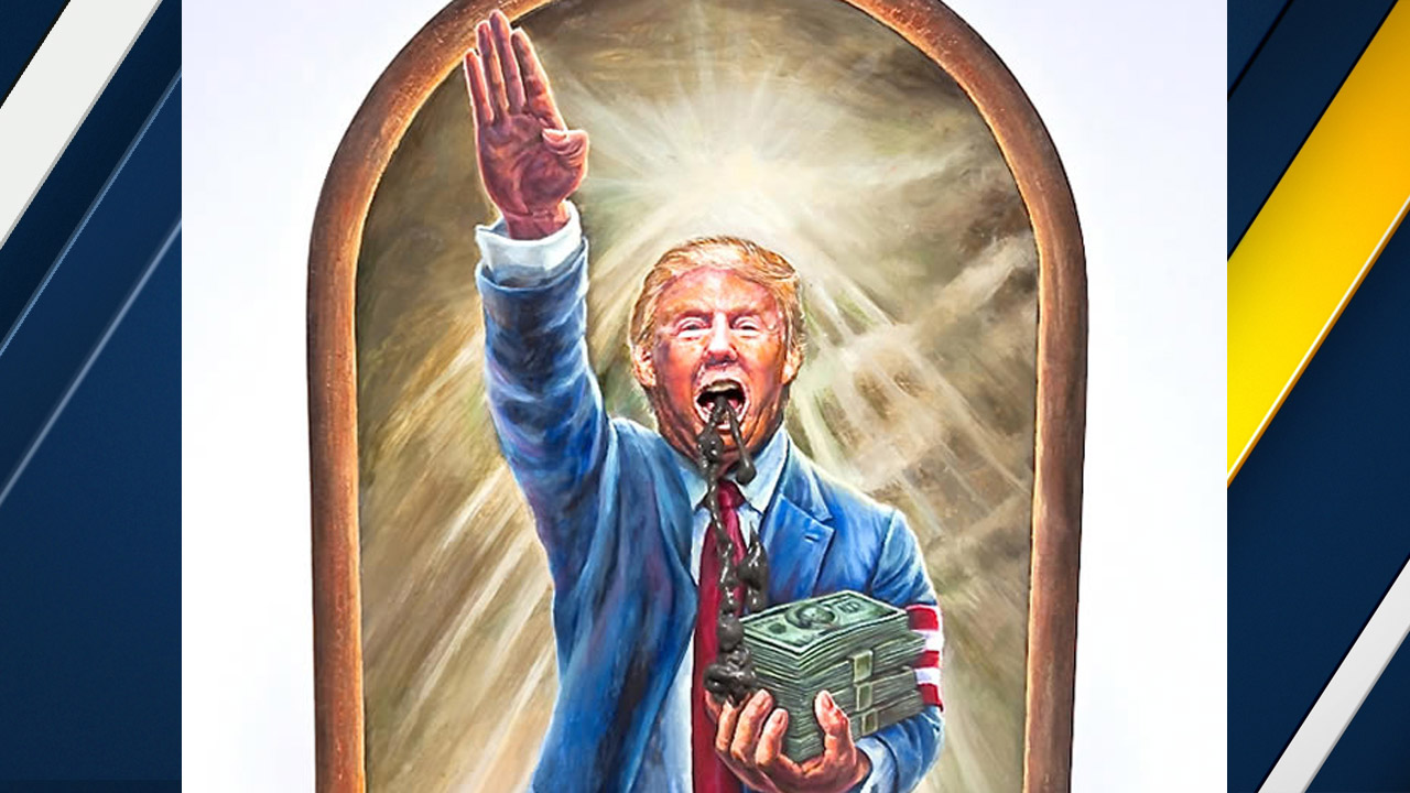 1280x720 California Artist Andrew Kong Knight Creates Anti Donald Trump - Donald Trump Painting