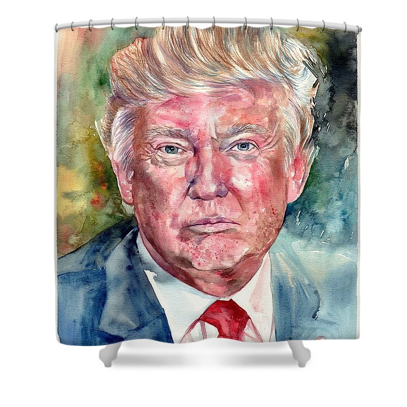 800x800 President Donald Trump Portrait Shower Curtain For Sale By - Donald Trump Painting Portrait