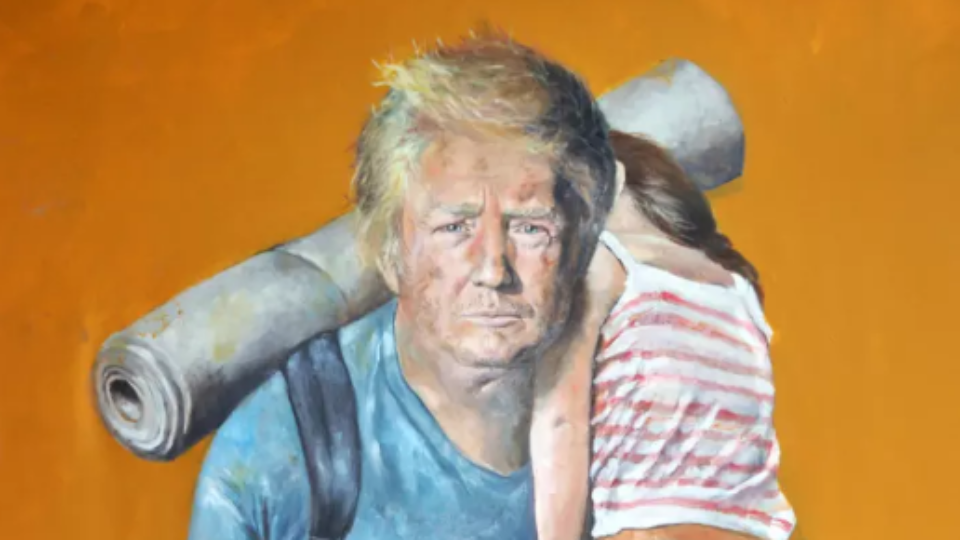 960x540 Syrian Artist Paints World Leaders As Refugees - Donald Trump Painting Portrait